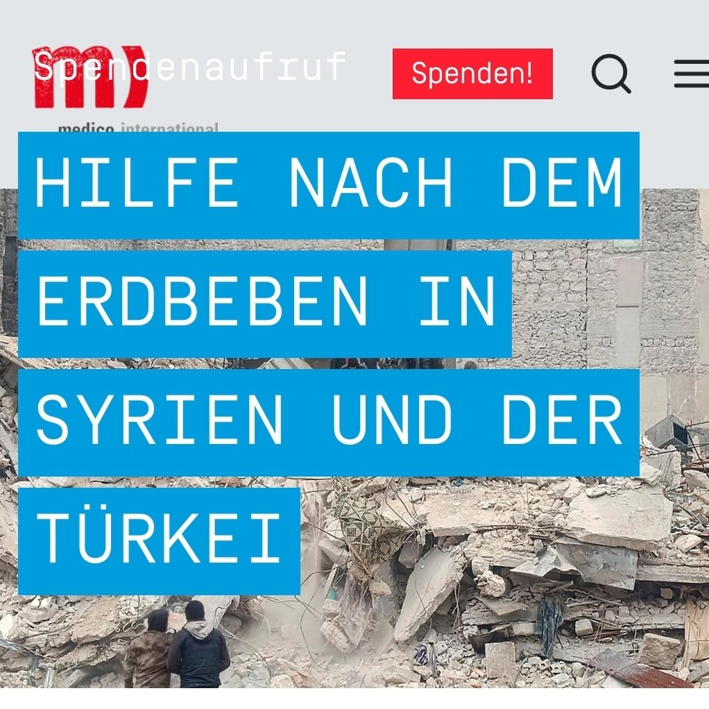 Erdbebenhilfe in Syrien und der Türkei