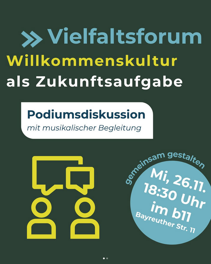 Plakat Vielfaltsforum - Willkommenskultur als Zukunftsaufgabe